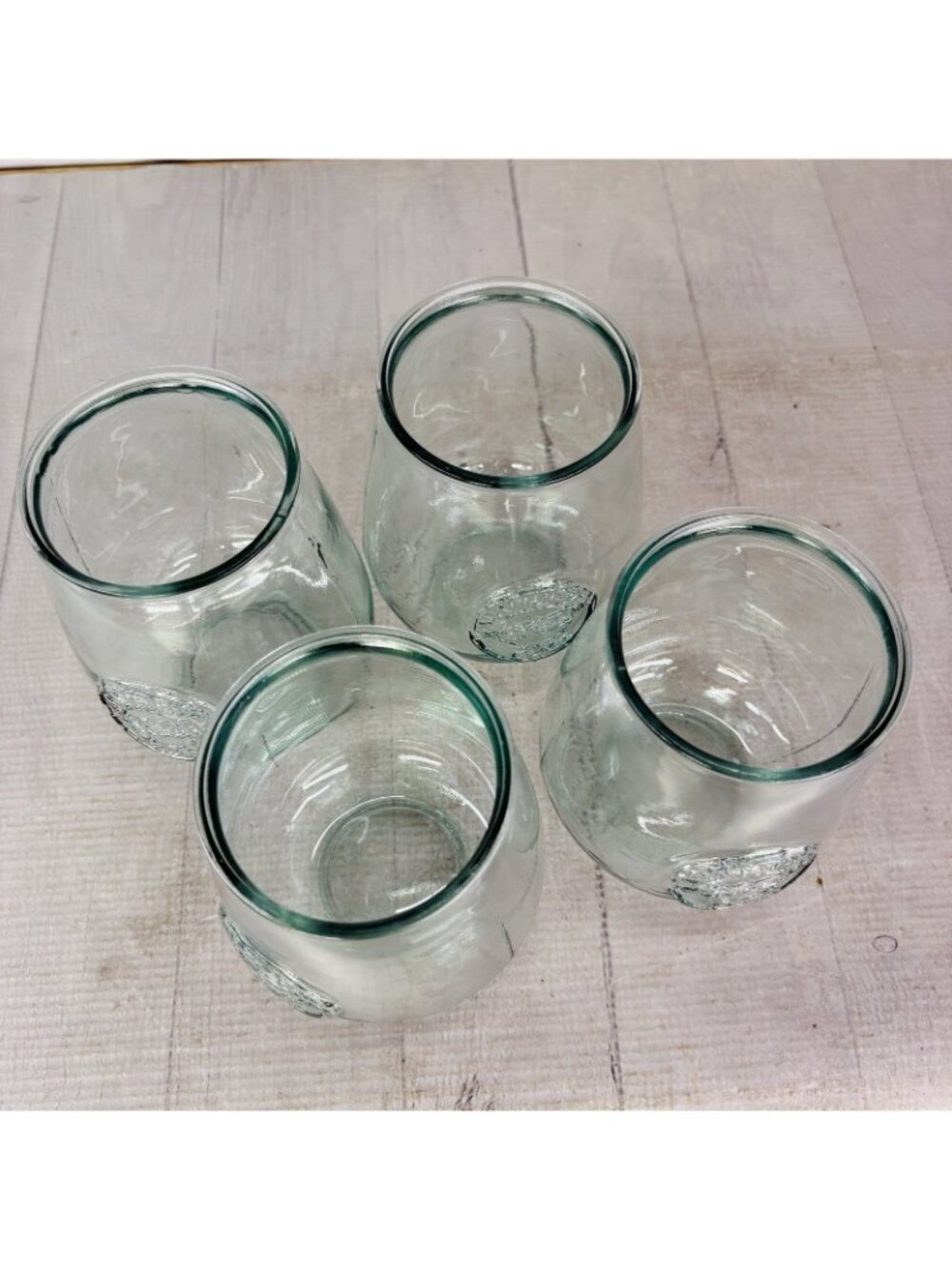 San Miguel Authentic 100% Recycled Glass Stemless 24oz Wine Water Glasses Set 4 - Picture 7 of 16